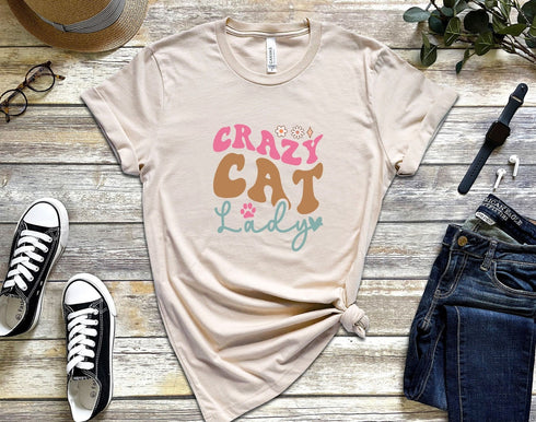 Crazy Cat Lady T-shirt, Cat Fishing Shirt, Floral Cat Shirt, Cat Shirt For Kids, Funny Cat Shirt, Shirt For Cat Lover, Funny Cat Shirt